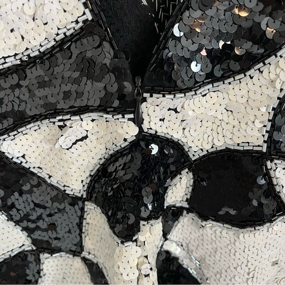 VINTAGE 80s TADASHI Sequin Mod Midi Dress - Picture 8 of 12